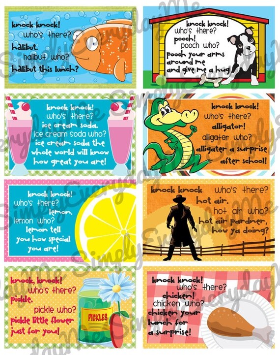 Items similar to Lunch Box Notes Knock Knock Jokes No.2 PRINTABLE