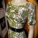Vintage 1950s SILK Wiggle Dress with Great Water Colour Floral Print M