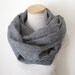 Black and White Houndstooth Flannel Cotton Cowl Loop Infinity Scarf - Unisex