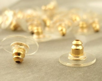 100 Ear Donuts - Comfort Clutch - Perfect to Stabilize Heavy Post Earrings - Silver or Gold Tone