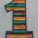 5 Inch Number 1 Fabric Embroidered Iron On Applique Patch Ready to Ship