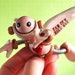 Robot Angel TAN TEX Rustic Christmas Ornament - Clay, Paint, Wire