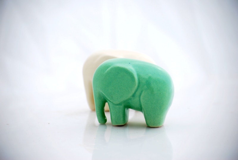 mint green stuffed elephant