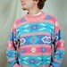 Vintage 80s Southwest Print Pastel Sweater by Nuovo