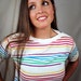 Vintage 80s Striped Rainbow Tee Shirt Top