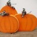 Set of Three Wood Country Pumpkins