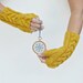 Cable knit arm warmers Mustard