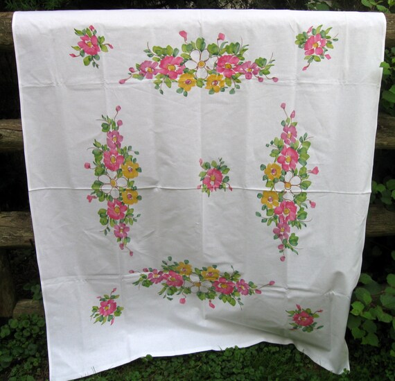 wedding flower tablecloth shabby chic vintage tablecloth by wedding flower tablecloth shabby chic vintage tablecloth by