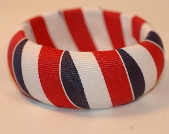 Red White and Blue Bangle , 4th of July Bangle , July the 4th Bangle , Fourth of July Bangle