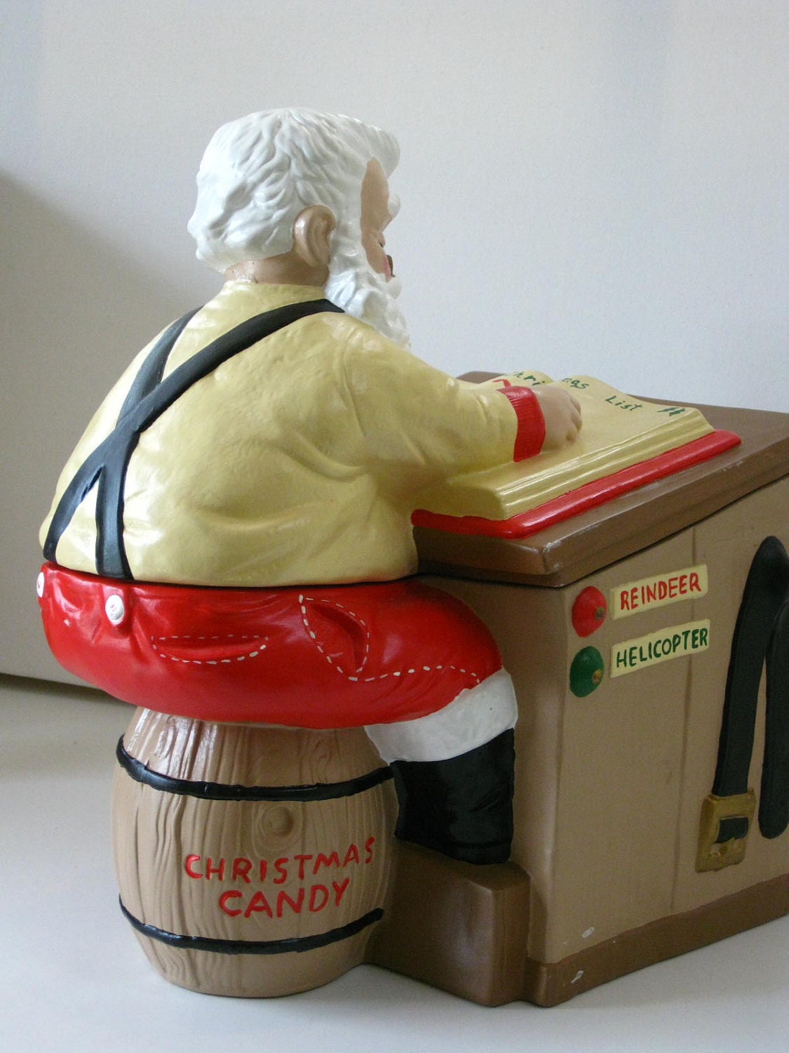 Large Christmas Cookie Jar Vintage Ceramic Santa Claus 1972