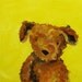 RESERVED for JK in IA You Looking At Me, an original 12 x 12 x 1.5 oil painting on canvas by Yvonne Wagner. Teddy Bear. Bear painting.