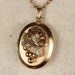 Vintage Grape Vines Locket Necklace, Antique Photo Necklace with One Frame, Vine and Leaf Pendant, 10kt Gold FIlled, Oval Jewelry, Jewellery