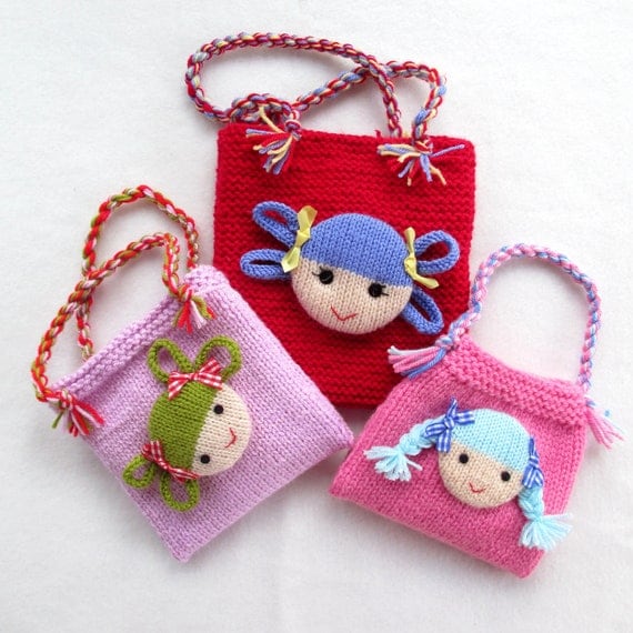 Jolly Dolly Bags - PDF knitting patterns - INSTANT DOWNLOAD