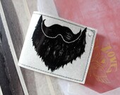 ON SALE - Weird Beard Billfold Wallet - White Metal Flake - Dont be a dummy
