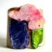 Clearance Sale - price marked is 30% off. agate cuff bracelet - mushroom taupe pearlized leather cuff with trio of colorful stones - size 1