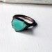 Copper Chrysoprase Ring Emerald Pale Shamrock Caribbean Green Handmade Organic Raw Modern