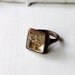 Copper Ring Gold Quartz Phantom Crystal Facet Pyramid Rough Natural Artisan Handmade