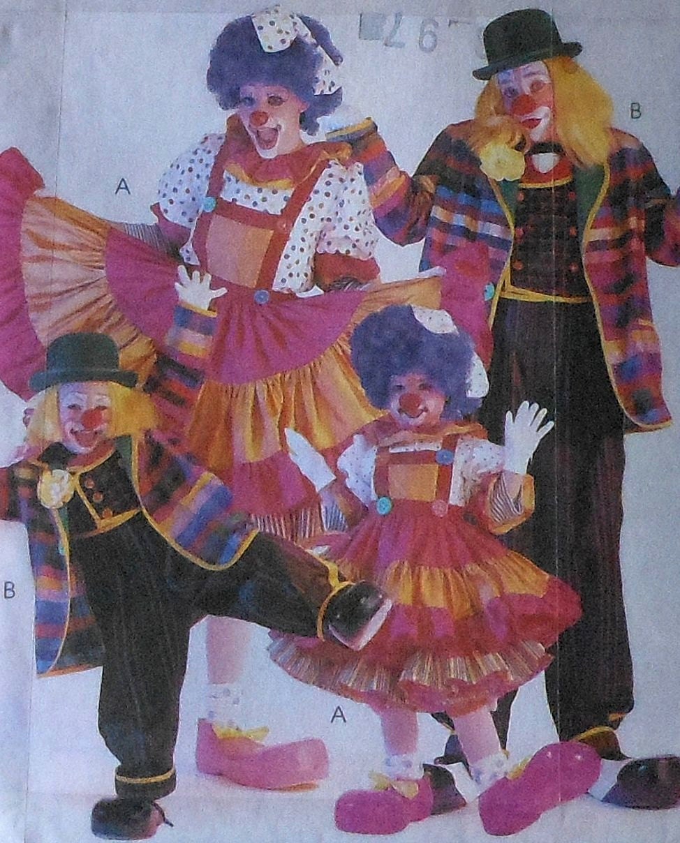 Clown Costume Sewing Pattern UNCUT Adult Size LARGE McCalls