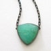 Chrysoprase Geometric Green Triangle Handmade Necklace Sterling