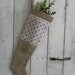 Scandinavian style burlap Christmas stocking OOAK