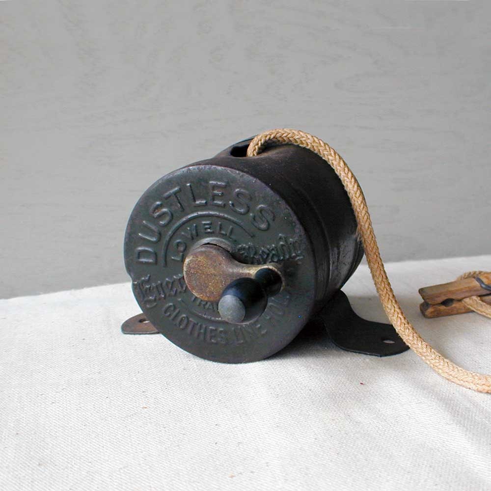 Vintage Retractable Lowell Clothesline Reel