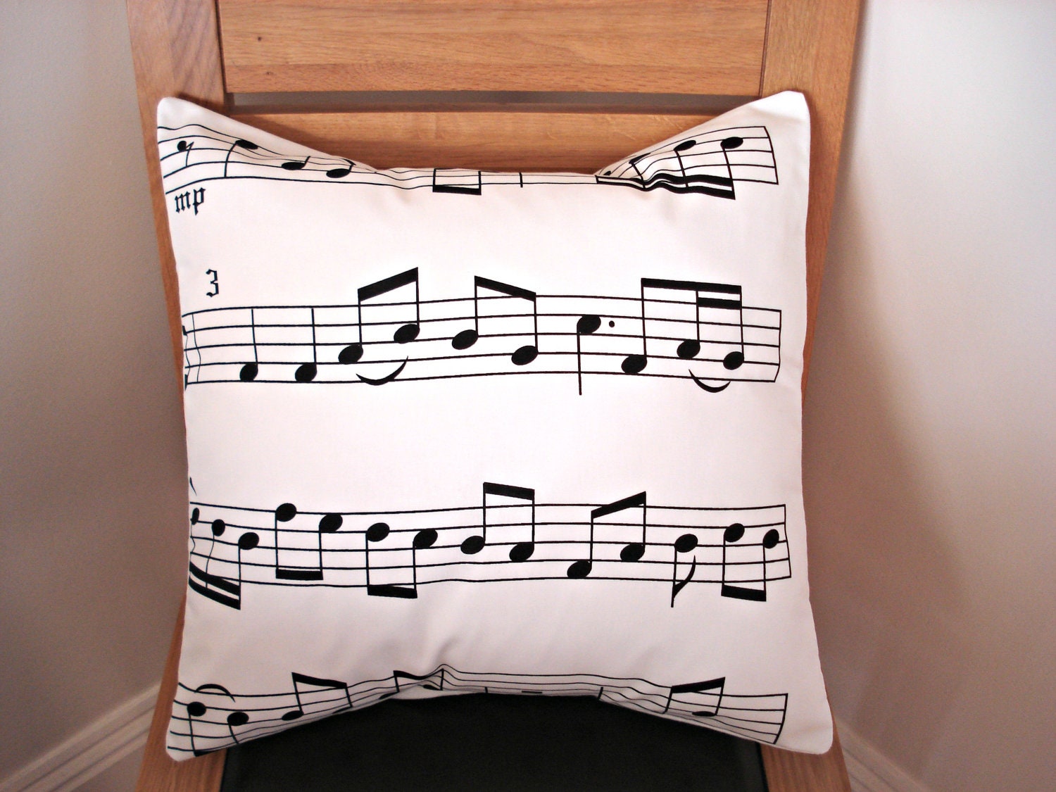 Pillow musical notes cushion cover shams UK One 18 x 18 by VeeDubz