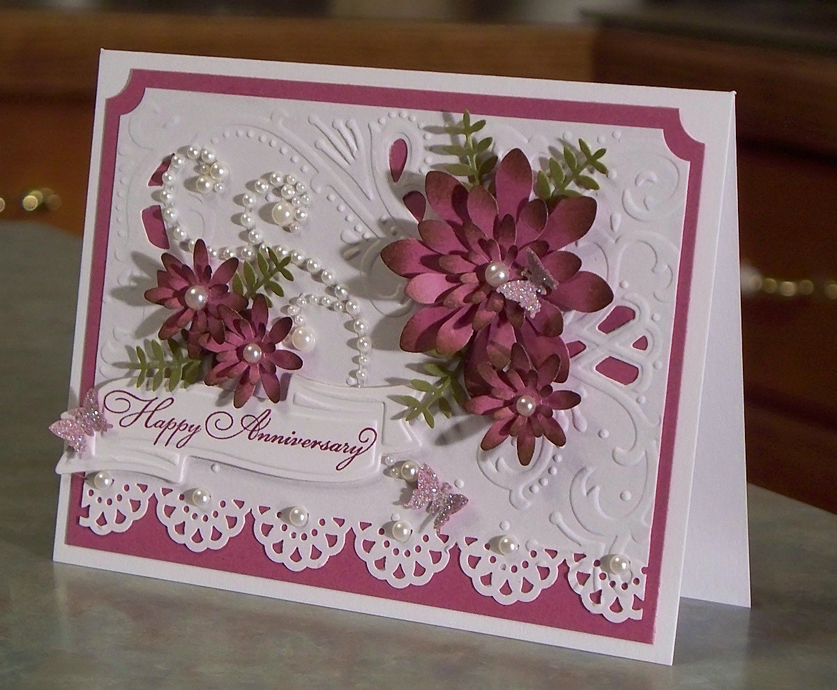 Floral Anniversary Card Using Stampin Up Delightful Dozen
