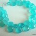 SALE - Apatite Blue Chalcedony Faceted Heart Briolettes, 11mm - (2) Matched Pairs