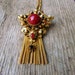 Vintage Victorian style red black and pearl necklace with gold fringe Florenza