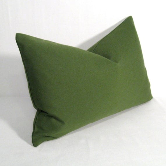 Olive Green Outdoor Pillow Cover, Decorative Throw Pillow Case, Moss Green, Palm Green Sunbrella ...
