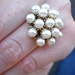 Adjustable Vintage PEARL CLUSTER Ring - Whimsical Wedding / Bridal - 1960s