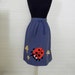 Vintage Denim Wrap Novelty Applique Skirt, 1970s 50% OFF Sale