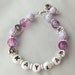 Personalized Bracelet in Pink and Purple with Hearts B116