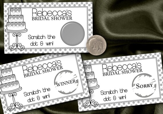 10 Party Scratch Off Cards, Bridal Shower, Engagement Party, Games, Wedding Cake Design Il_570xn
