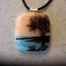Fused Glass Pendant, Peaceful and Quiet, Fused Jewelry, Scenic, Nature, Tree, Dichroic Glass