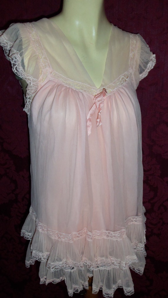 Vintage Chiffon Babydoll Gown By Charmode