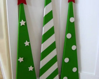 SALE Wooden Christmas Trees Home Decor