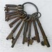 Vintage Antique Rustic Weathered Barrel Keys Collection of 13