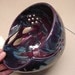 Yarn Bowl LARGE 8" - 9" Eggplant Purple Lavender Blush & twisted leaves Home Decor Handmade ceramics
