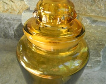 Holiday decor vintage jars Rustic Wedding Harvest Gold counter jar Home Decor Amber Apothecary Jar Canister Thanksgiving Christmas gift idea