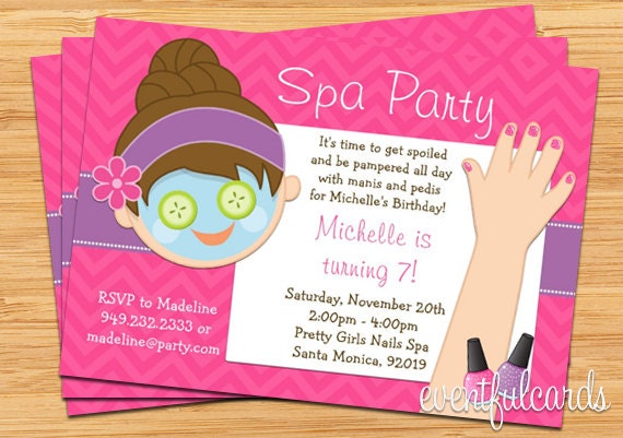 Spa Birthday Invitations For Kids 1