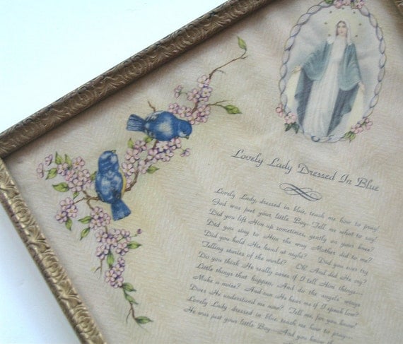 Lovely Lady Dressed in Blue Vintage Mother Mary by flabbyrabbit