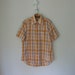 Vintage Mens Shirt ... 1960's Pastel Patchwork Floral ... 15 1/2