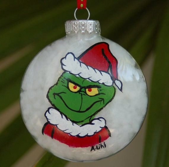 Grinch Christmas Tree Ornament Hand Painted