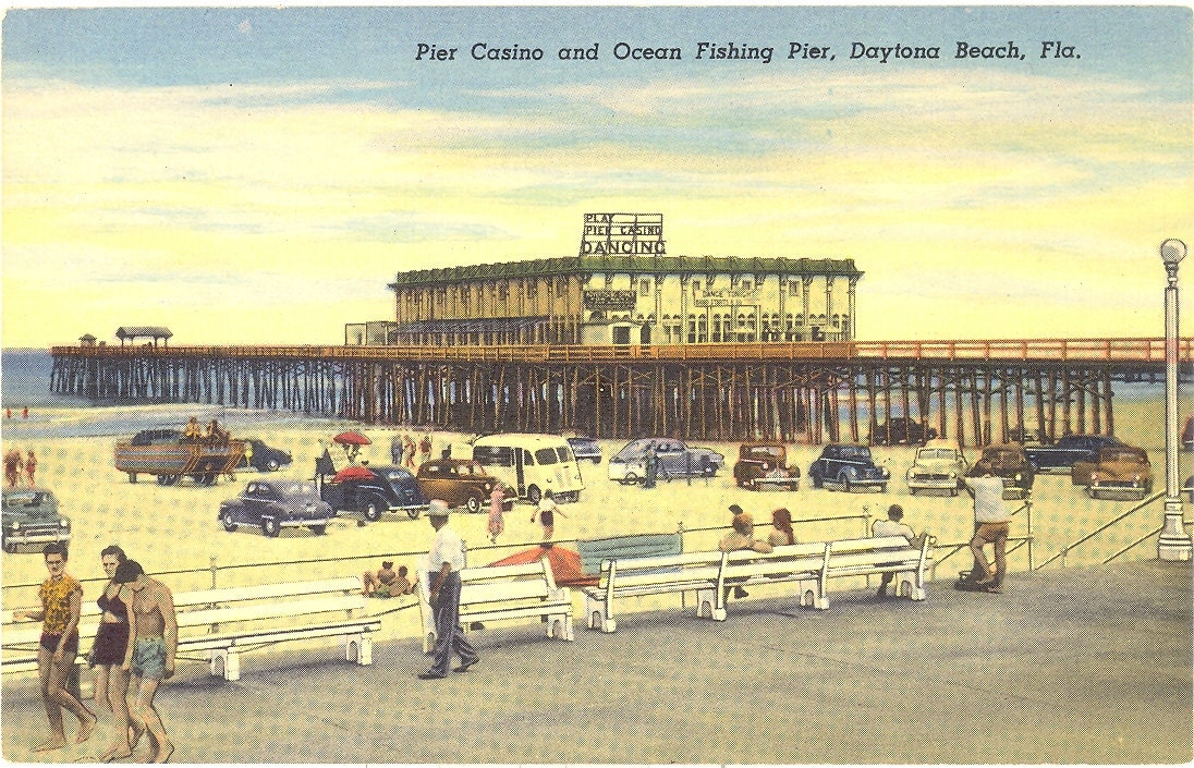 Vintage Florida Postcard Daytona Beach Pier by savannahsmiles4u