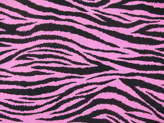 Items similar to Hot Pink and Black Zebra Stripe Cotton Fabric 1/2 Yard ...