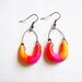 Ombre Crescent Earrings in Orange, Pink, Red - Bright Summer Color Pop Clay Handmade Dangle Earrings