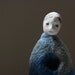 Felt sculpture 9 "Small girl in blue" handmade Fibre and porcelain sculpture
