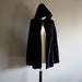 Vintage black VELVET Hooded Cape Poncho (s-m)