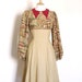Size Uk 10 (Us 6) & Uk 16 (Us 14) - Camel and Wine Red Aztec Print Tea Dress- Made by Dig For Victory